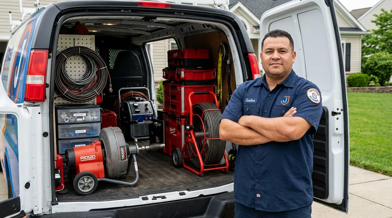 Professional drain cleaning equipment and Johns Plumbing LLC plumber in Wolf Point