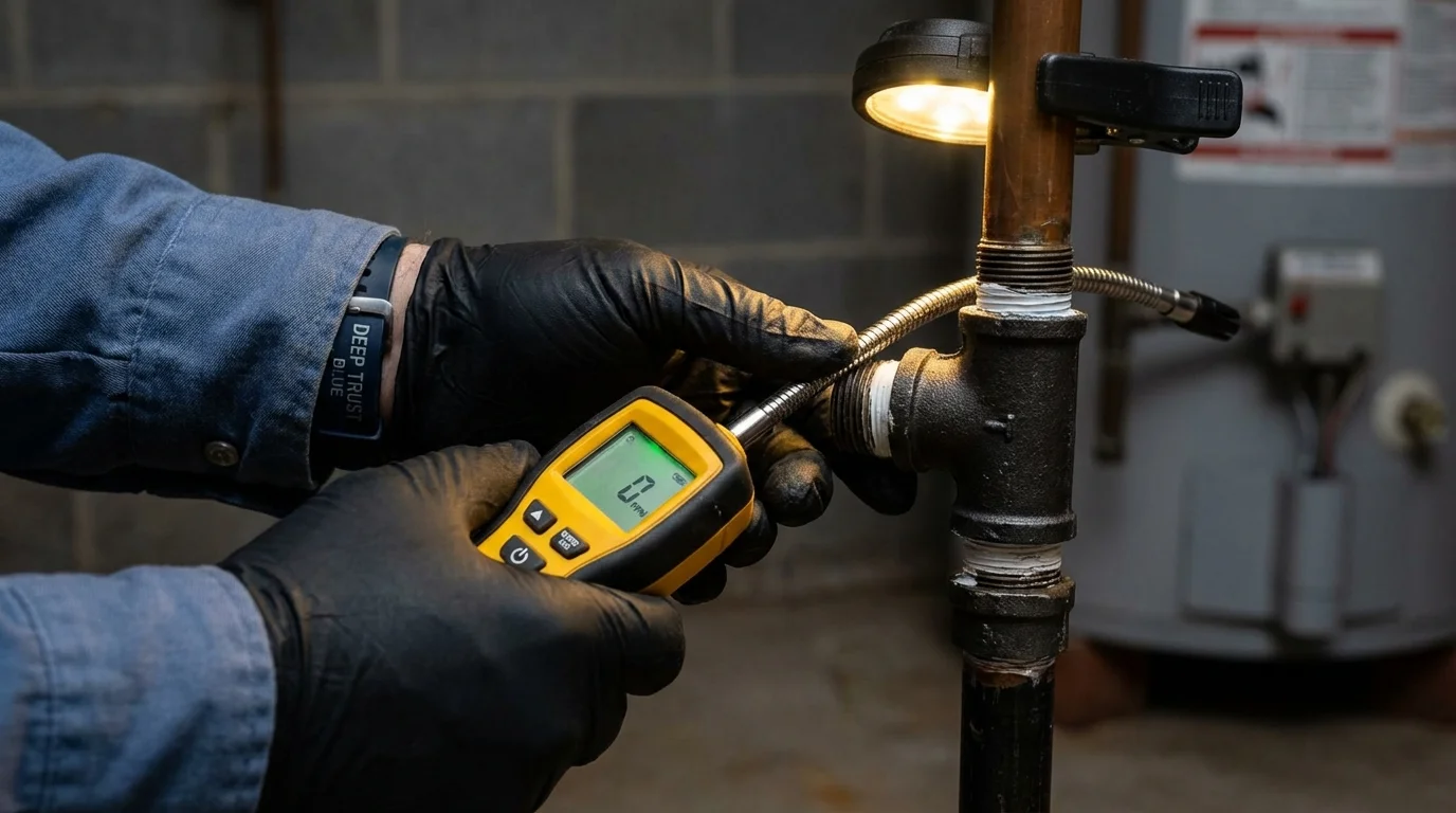 Gas leak detection with electronic sniffer by Johns Plumbing LLC in Wolf Point