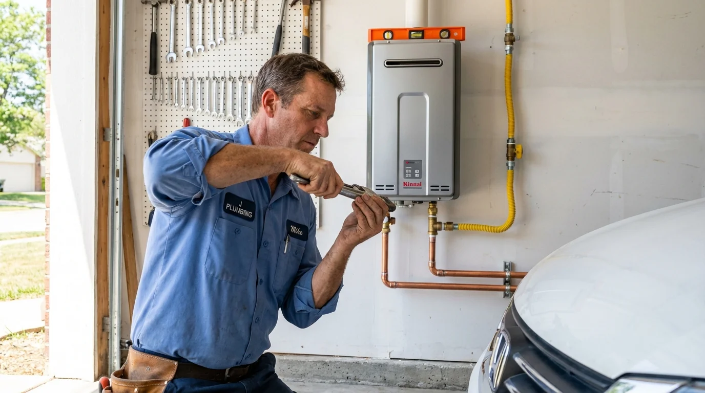 Tankless water heater installation by a Johns Plumbing LLC plumber in Wolf Point